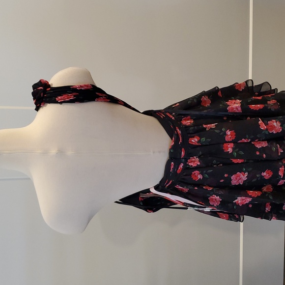 Mac Duggal Black/ Pink high low Floral tiered  Gown Size 2 new with tag - Picture 10 of 12